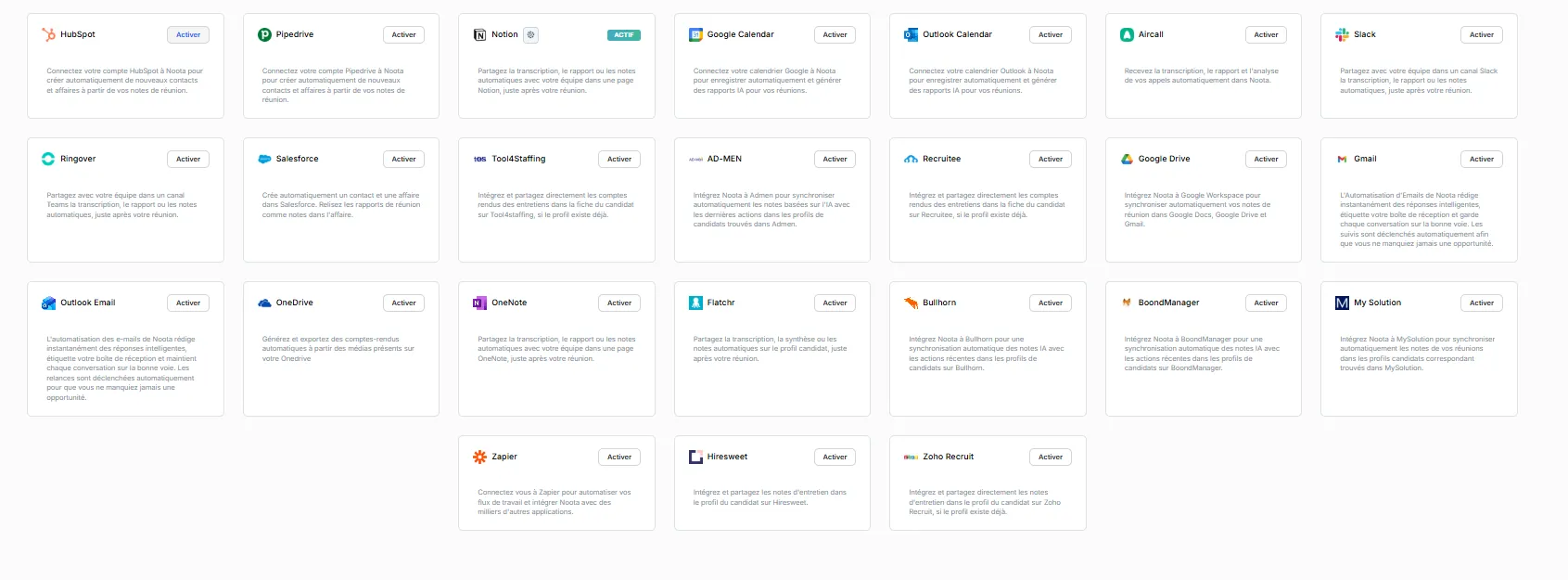 Turn on the integration in one click